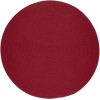 Rhody Solid Wool Scarlet S120 6 ft. X 6 ft. Round Braided Rug