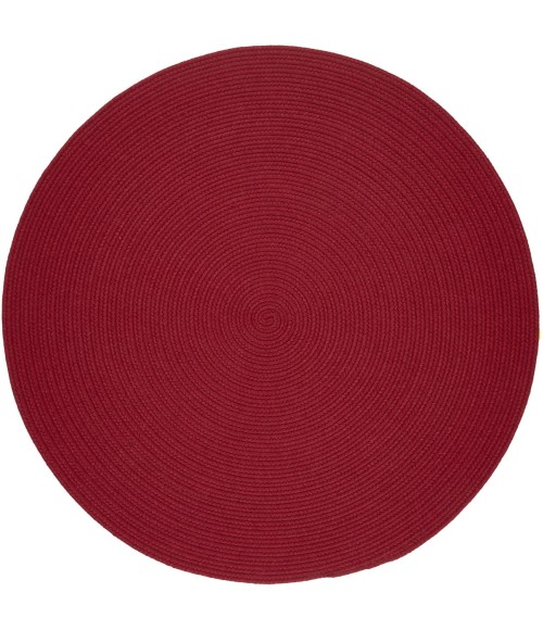 Rhody Solid Wool Scarlet S120 6 ft. X 6 ft. Round Rug