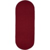 Rhody Solid Wool Scarlet S120 2 ft. X 6 ft. Oval Runner Braided Rug