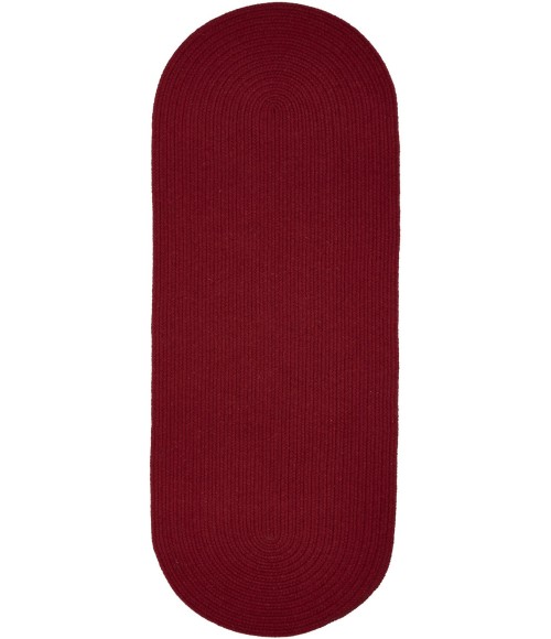 Rhody Solid Wool Scarlet S120 2 ft. X 6 ft. Oval Runner Rug