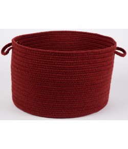 Rhody Solid Wool Barn Red S121 18 in. X 12 in. Basket Braided Rug