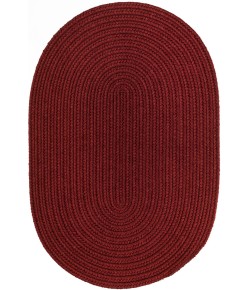 Rhody Solid Wool Barn Red S121 7 ft. X 9 ft. Oval Braided Rug