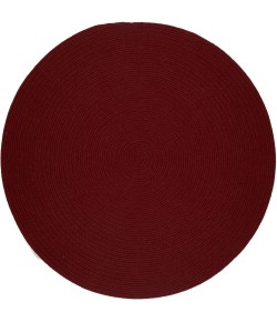 Rhody Solid Wool Barn Red S121 6 ft. X 6 ft. Round Braided Rug