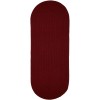 Rhody Solid Wool Barn Red S121 2 ft. X 6 ft. Oval Runner Braided Rug
