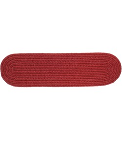 Rhody Solid Wool Barn Red S121 8 in. X 28 in. Stair Tread Braided Rug
