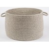 Rhody Solid Wool Lt. Gray S123 18 in. X 12 in. Basket Braided Rug
