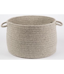 Rhody Solid Wool Lt. Gray S123 18 in. X 12 in. Basket Braided Rug
