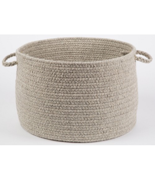 Rhody Solid Wool Lt. Gray S123 18 in. X 12 in. Basket Rug