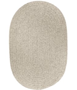 Rhody Solid Wool Lt. Gray S123 2 ft. X 3 ft. Oval Braided Rug