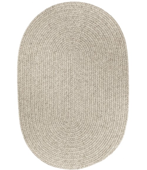Rhody Solid Wool Lt. Gray S123 2 ft. X 3 ft. Oval Rug