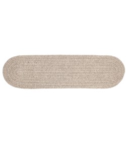 Rhody Solid Wool Lt. Gray S123 8 in. X 28 in. Stair Tread Braided Rug