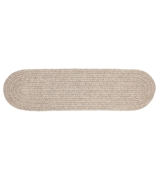 Rhody Solid Wool Lt. Gray S123 8 in. X 28 in. Stair Tread Rug