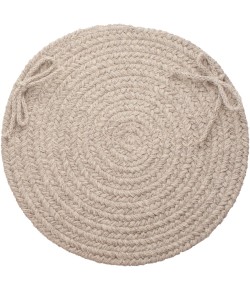Rhody Solid Wool Lt. Gray S123 15 in. X 15 in. Chair Pad Set-of-4 Braided Rug
