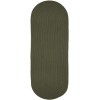 Rhody Solid Wool Dk. Sage S129 2 ft. X 6 ft. Oval Runner Braided Rug