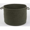 Rhody Solid Wool Dk. Sage S129 18 in. X 12 in. Basket Braided Rug
