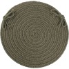 Rhody Solid Wool Dk. Sage S129 15 in. X 15 in. Chair Pad Braided Rug