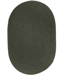 Rhody Solid Wool Dk. Sage S129 10 ft. X 13 ft. Oval Braided Rug