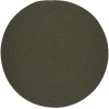 Rhody Solid Wool Dk. Sage S129 6 ft. X 6 ft. Round Braided Rug