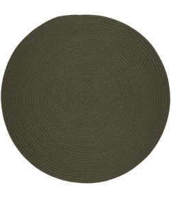 Rhody Solid Wool Dk. Sage S129 6 ft. X 6 ft. Round Braided Rug