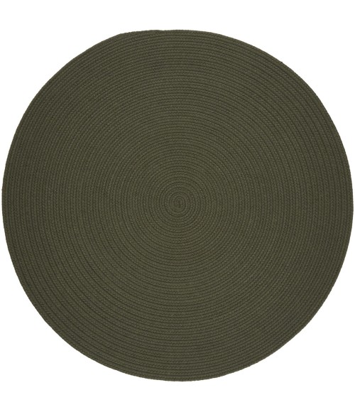 Rhody Solid Wool Dk. Sage S129 6 ft. X 6 ft. Round Rug