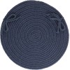 Rhody Solid Wool Navy S156 15 in. X 15 in. Chair Pad Braided Rug