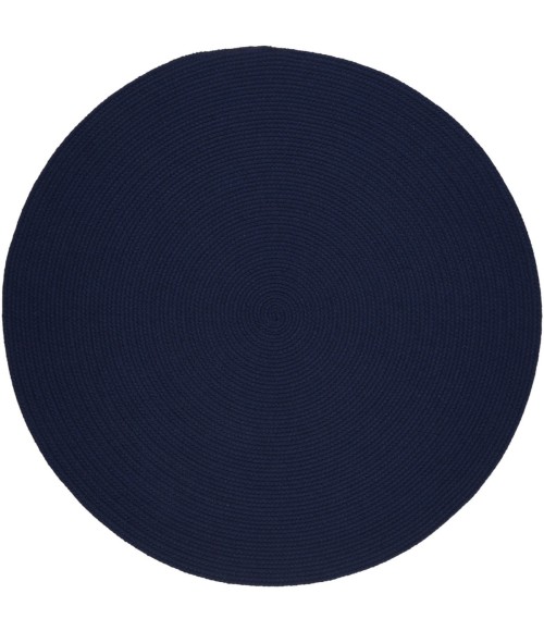 Rhody Solid Wool Navy S156 8 ft. X 8 ft. Round Rug