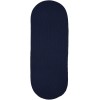 Rhody Solid Wool Navy S156 2 ft. X 6 ft. Oval Runner Braided Rug