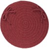 Rhody Solid Wool Red Wine S157 15 in. X 15 in. Chair Pad Braided Rug