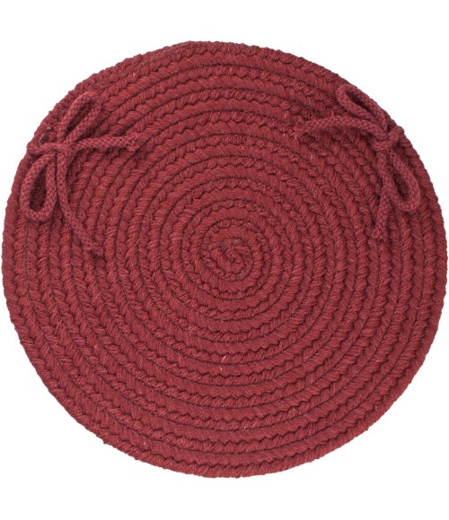 Rhody Solid Wool Red Wine S157 15 in. X 15 in. Chair Pad Set-of-4 Rug