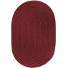 Rhody Solid Wool Red Wine S157 10 ft. X 13 ft. Oval Braided Rug