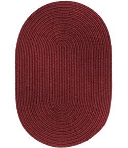 Rhody Solid Wool Red Wine S157 2 ft. X 3 ft. Oval Braided Rug