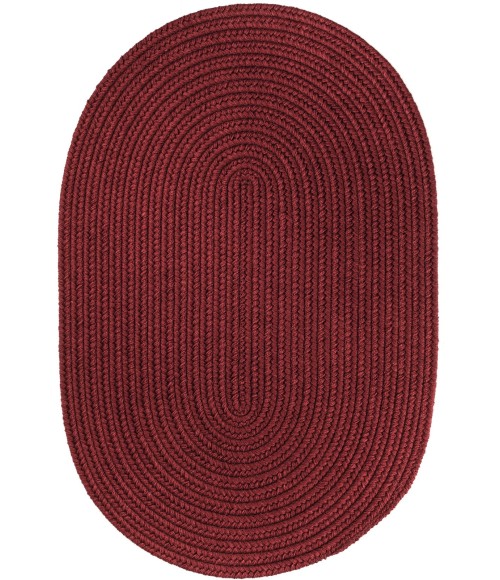 Rhody Solid Wool Red Wine S157 2 ft. X 3 ft. Oval Rug