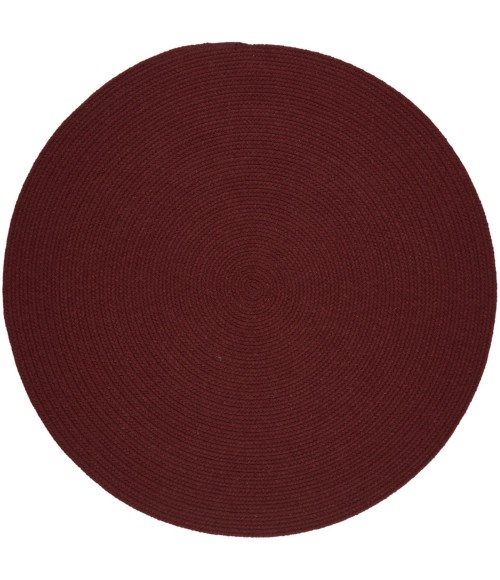 Rhody Solid Wool Red Wine S157 10 ft. X 10 ft. Round Rug