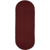 Rhody Solid Wool Red Wine S157 2 ft. X 8 ft. Oval Runner Braided Rug