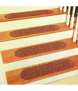 Rhody Sandi Sangria SA48 8 in. X 28 in. Stair Tread Set-of-13 Braided Rug