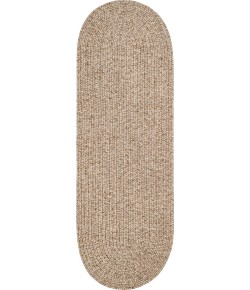 Rhody Sandi Oatmeal SA58 2 ft. X 8 ft. Oval Runner Braided Rug