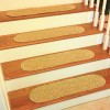 Rhody Sandi Oatmeal SA58 8 in. X 28 in. Stair Tread Set-of-13 Braided Rug