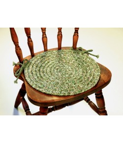 Rhody Sandi Bayleaf SA68 15 in. X 15 in. Chair Pad Set-of-4 Braided Rug