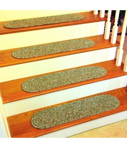 Rhody Sandi Bayleaf SA68 8 in. X 28 in. Stair Tread Set-of-13 Braided Rug