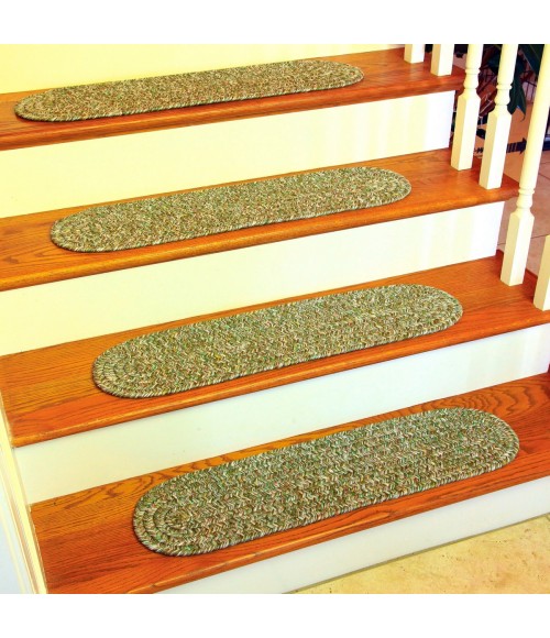 Rhody Sandi Bayleaf SA68 8 in. X 28 in. Stair Tread Set-of-13 Rug