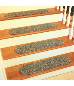 Rhody Sandi Graphite SA88 8 in. X 28 in. Stair Tread Set-of-13 Braided Rug