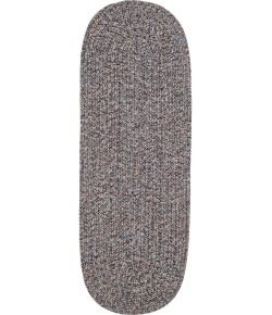 Rhody Sandi Denim SA98 2 ft. X 6 ft. Oval Runner Braided Rug
