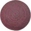 Rhody Sophia Burgundy Red SO45 6 ft. X 6 ft. Round Braided Rug