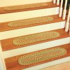 Rhody Sophia Sand Natural SO55 8 in. X 28 in. Stair Tread Set-of-4 Braided Rug