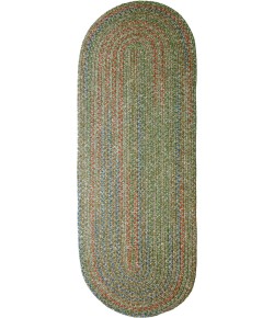 Rhody Sophia Moss Green SO65 2 ft. X 6 ft. Oval Runner Braided Rug