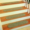 Rhody Sophia Moss Green SO65 8 in. X 28 in. Stair Tread Set-of-4 Braided Rug