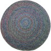 Rhody Sophia Denim Blue SO95 6 ft. X 6 ft. Round Braided Rug
