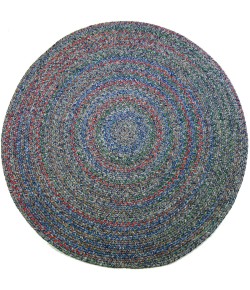 Rhody Sophia Denim Blue SO95 6 ft. X 6 ft. Round Braided Rug