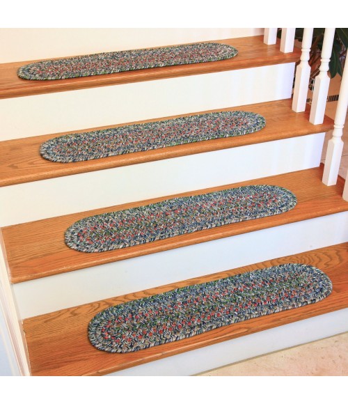 Rhody Sophia Denim Blue SO95 8 in. X 28 in. Stair Tread Set-of-4 Rug