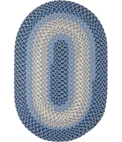Rhody Twin River Blue Multi TR12 4 ft. X 6 ft. Oval Braided Rug